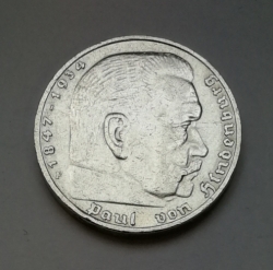 5 Reichsmark 1936 F (Říšská 5 marka) h36f04