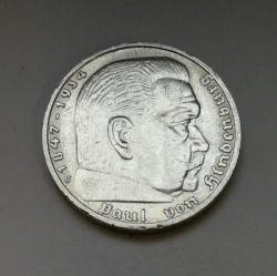 5 Reichsmark 1938 J (Říšská 5 marka)   