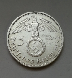 5 Reichsmark 1938 E (Říšská 5 marka) hs38e01