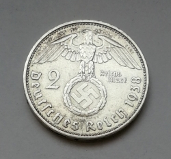 2 Reichsmark 1938 F (Říšská 2 marka) hs38f01 