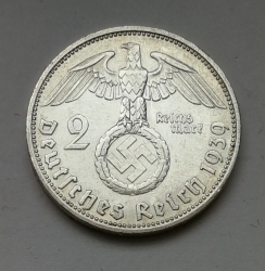 2 Reichsmark 1939 F (Říšská 2 marka) hs39f01