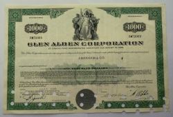 Akcie - Glen alden corporation - USA