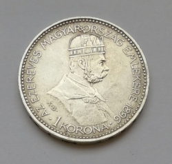 Koruna - pamětní na příchod Maďarů 1896 KB