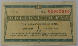 1 Kčs tuzex 1982/IV. - 1 bon 