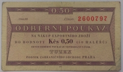 0,50 Kčs tuzex 1966/III. 0,5 bonu