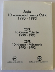 Sada 10 korunových mincí ČSFR 1990 - 1993
