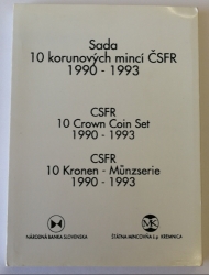 Sada 10 korunových mincí ČSFR 1990 - 1993