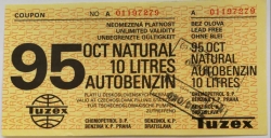 Poukázka na benzín Tuzex (95 oct. natural , 10 litrů) 