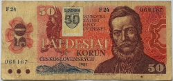 50 Kčs 1993 - Kolek lepený