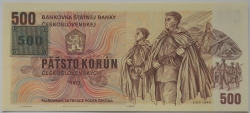 500 Kčs 1973 - kolek lepený