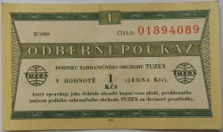 1 Kčs tuzex 1989/II. - 1 bon