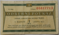 1 Kčs tuzex 1984/IV. - 1 bon