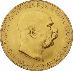 100 koruna 1915 (33,87 g./Zlato 900/1000)