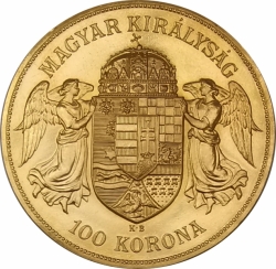 100 koruna 1908 (33,87 g./Zlato 900/1000)