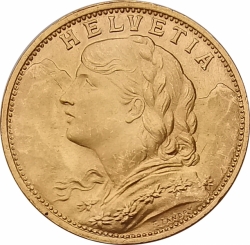 20 Frank 1949 B Helvetia Vreneli