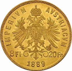 8 zlatník / 20 frank 1889