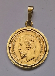 Zlatý medailonek 5 Rubl 1904