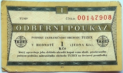 1 Kčs tuzex 1989/I. - 1 bon 