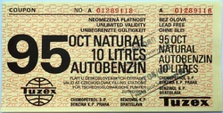 Poukázka na benzín Tuzex (95 oct. natural , 10 litrů) 