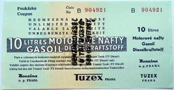 Poukázka na naftu Tuzex (motorová nafta 10 litrů)