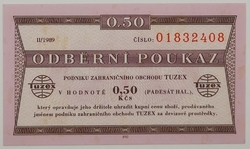 0,50 Kčs tuzex 1989/II. - 0,5 bonu