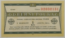1 Kčs tuzex 1989/II. - 1 bon 