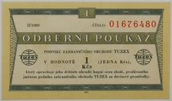 1 Kčs tuzex 1989/II. - 1 bon