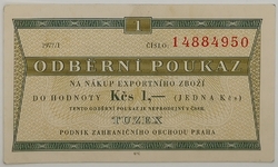 1 Kčs tuzex 1977/I. - 1 bon