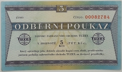 5 Kčs tuzex 1989/I. - 5 bonů
