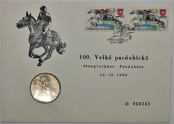 Mincovní dopis - 100 Kčs Konání 100 závodu Velká Pardubická - 1990