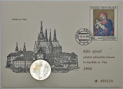 Mincovní dopis - 650. výročí založení pražského arcibiskupství a položení základního kamene ke Katedrále sv. Víta BK