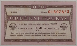 0,50 Kčs tuzex 1989/II. - 0,5 bonu