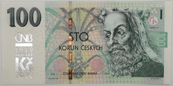 100 Kč vzor 2018 s přítiskem 100. výročí měnové odluky