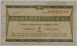 1 Kčs tuzex 1980/II. - 1 bon