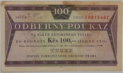 100 Kčs tuzex - 100 bonů