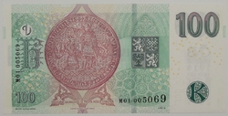 100 Kč vzor 2018 s přítiskem 100. výročí měnové odluky - série M01