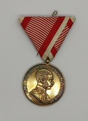 Medaile za statečnost, bronz zlaceno, František Josef I.