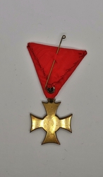 Pamětní kříž z let 1912 - 1913, letopočet pozitivní, civilní stuha, bronz zlacený