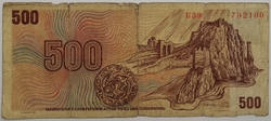500 Kčs 1973 - kolek lepený
