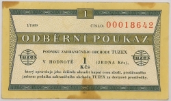 1 Kčs tuzex 1989/I. - 1 bon