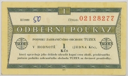 1 Kčs tuzex 1989/II. - 1 bon