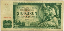 100 Kčs 1961 I. vydání