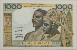 West Africa - 1000 Francs 1980 - 1981