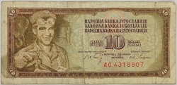 Yugoslavia - 10 Dinara 1968