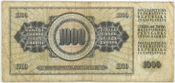 Yugoslavia - 1000 Dinara 1981