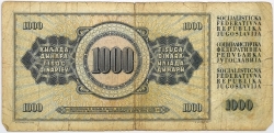 Yugoslavia - 1000 Dinara 1981