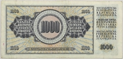 Yugoslavia - 1000 Dinara 1981