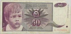 Yugoslavia - 50 Dinara 1990