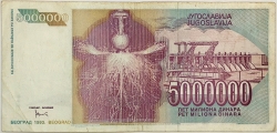 Yugoslavia - 5000000 Dinara 1993