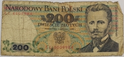 Poland - 200 Zlotych 1988